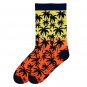 Men's Palm Tree Crew Socks by K. Bell Size 10-13 One Pair