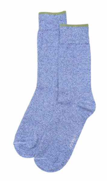 Men's Linen Blend Crew Socks by Urban Knit Size 10-13 Blue