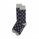 Jonathan Adler Navy Blue Anchor Crew Socks for Men Size 10-13