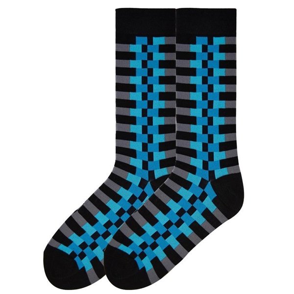 KBell Zipper Stripe Pima Cotton Socks Size 10-13 One Pair