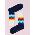 Happy Socks Faded Diamond Navy and White Combo Size 10-13