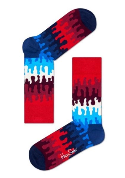 Happy Socks  Goo Sock Blue Red White for Men and Women One Pair