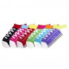 Sneaker Socks for Women Pink Red Blue Green Black Purple No Show 6 Pair 9-11