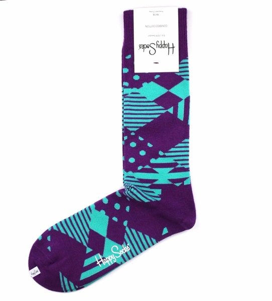 Happy Socks, Multi Argyle Sock for Men Size 10-13