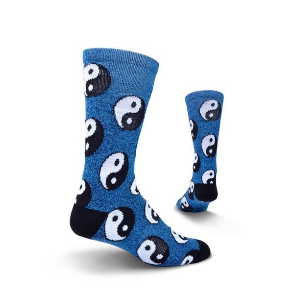 Men's Yin Yang Athletic Crew Socks by Kurb One Pair Size 10-13