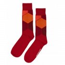 Men's Casual Crew Socks By Jonathan Adler One Pair Size 10-13 Orange Red