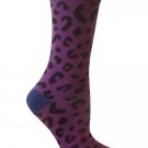 Leona Orchid Crew Socks for Women by Rock N Socks 9-11 Organic Cotton Made in US