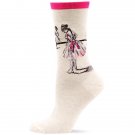 Hot Sox Degas Dancer Crew Socks for Women One Pair 9-11 Pink