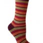 Red and Orange Striped Crew Socks for Women by Rock N Socks 9-11 Eco Friendly