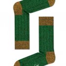 Happy Socks Wool Blend Crew Socks for Men Green Size 10-13 One Pair
