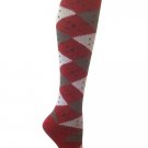 Eve Sangria Argyle Knee High Organic Cotton Socks for Women by Rock N Socks