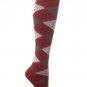 Eve Sangria Argyle Knee High Organic Cotton Socks for Women by Rock N Socks
