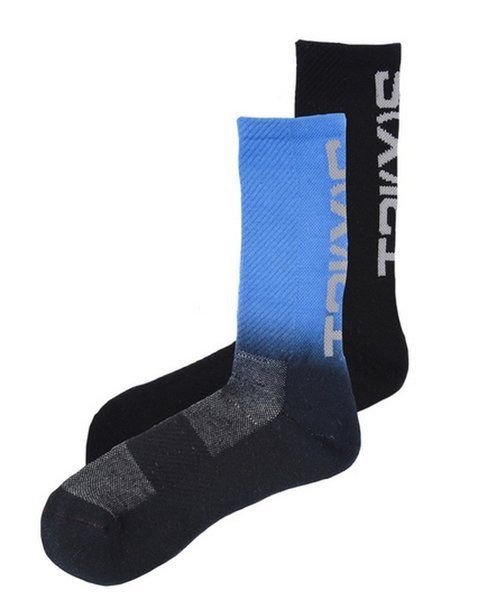 2XIST Sport Crew Socks 2 Pair Size 10-13 Includes 1 Solid Color and 1 Dip Dye
