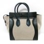 Authentic CELINE Mini Luggage Handbag Tote Bag Calfskin Leather Black Grey