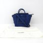 Authentic CELINE Nano Luggage 2-Way Shoulder Bag Handbag Calf Leather Blue