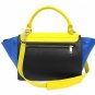 Authentic CELINE Trapeze Luggage Shoulder Bag Handbag Calfskin Leather Yellow