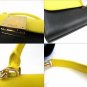 Authentic CELINE Trapeze Luggage Shoulder Bag Handbag Calfskin Leather Yellow