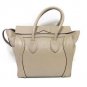 Authentic CELINE Mini Luggage Handbag Tote Bag Calfskin Leather Beige