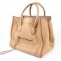 Auth CELINE Phantom Luggage Small Square Tote Bag Leather Handbag Beige