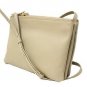 Authentic CELINE Trio Shoulder Bag Crossbody Bag Lambskin Leather Beige Gold