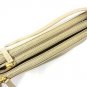 Authentic CELINE Trio Shoulder Bag Crossbody Bag Lambskin Leather Beige Gold