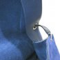 Auth CELINE Shoulder Bag Handbag Calfskin Leather Suede Blue Navy Bicolor