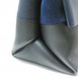 Auth CELINE Shoulder Bag Handbag Calfskin Leather Suede Blue Navy Bicolor