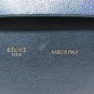 Auth CELINE Shoulder Bag Handbag Calfskin Leather Suede Blue Navy Bicolor
