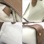 Authentic CELINE Leather Mini Luggage Handbag Tote Bag Leather Tricolor Beige