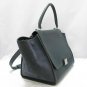 Authentic CELINE Trapeze Luggage Shoulder Bag Handbag Calfskin Suede Navy Blue