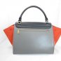 Authentic CELINE Trapeze Luggage Shoulder Bag Handbag Suede Leather Multicolor