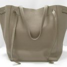 Authentic CELINE Cabas Phantom Shoulder Tote Bag Handbag Calfskin Leather Grey