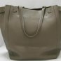 Authentic CELINE Cabas Phantom Shoulder Tote Bag Handbag Calfskin Leather Grey