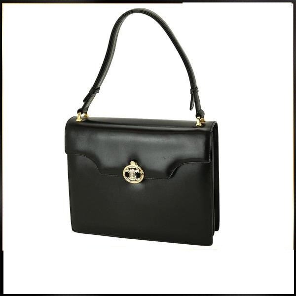 Celine Leather Shoulder Hand Bag Black