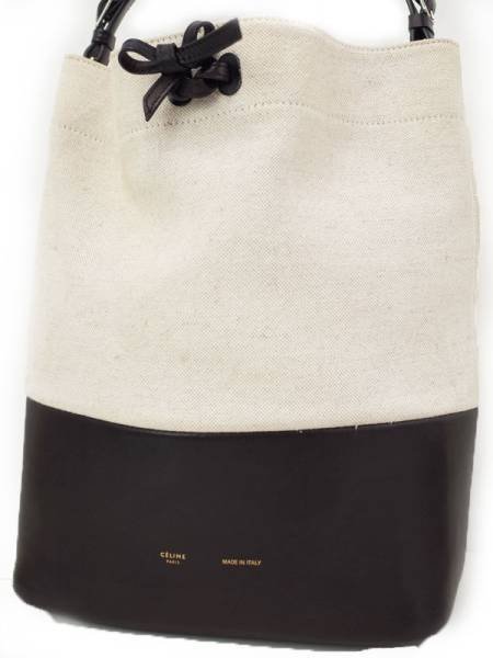 Celine Purse Type One-Shoulder Bag Canvas Leather