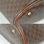 Celine Leather Shoulder Bag Macadam Pattern Brown