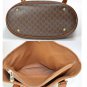 Celine Leather Shoulder Bag Macadam Pattern Brown