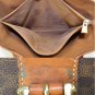Celine Leather Shoulder Bag Macadam Pattern Brown