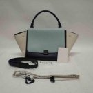 Celine Leather Trapeze Blue × White × Black