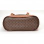 Celine Leather Macadam Pattern Shoulder Bag Brown