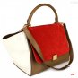 Celine trapeze 2WAY handbag khaki & red