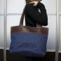 Authentic Chanel CC Logos Shoulder Hand Bag Denim Leather Blue