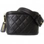 Authentic Chanel Quilted Bum Bag Belt Caviar skin Leather Black