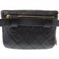 Authentic Chanel Quilted Bum Bag Belt Caviar skin Leather Black