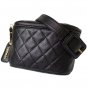 Authentic Chanel Quilted Bum Bag Belt Caviar skin Leather Black