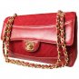 Authentic Chanel Matorasse Chain Shoulder Bag Leather Canvas Red