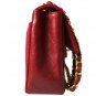 Authentic Chanel Matorasse Chain Shoulder Bag Leather Canvas Red