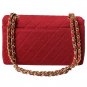 Authentic Chanel Matorasse Chain Shoulder Bag Leather Canvas Red