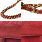 Authentic Chanel Matorasse Chain Shoulder Bag Leather Canvas Red