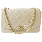 Chanel Quilted Matorasse Shoulder Bag Leather Beige